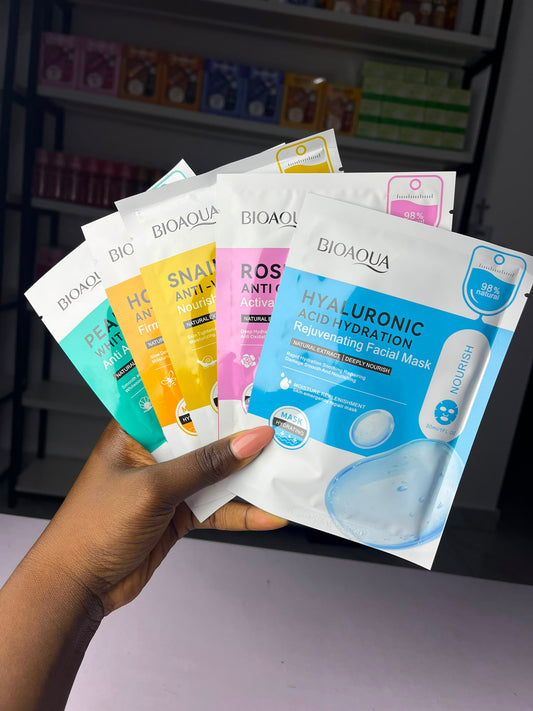 -Masque visage bio aqua(Lot de 12)